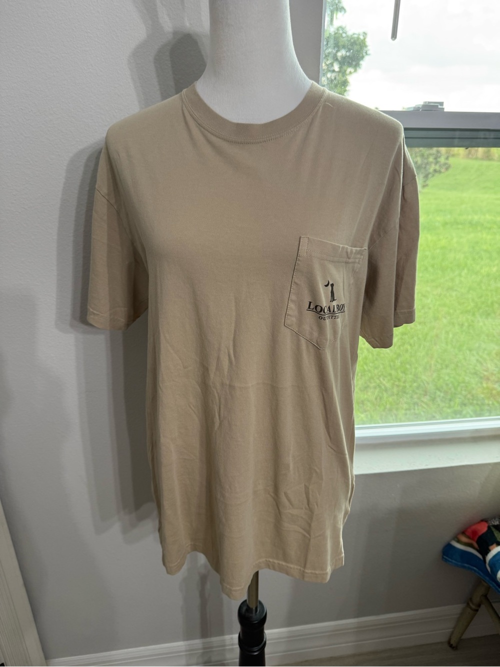 Local Boy Short-Sleeve Pocket Tee in Beige